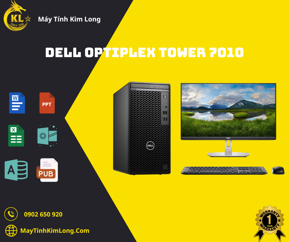 Máy tính để bàn đồng bộ Dell OptiPlex 7010 Tower (Core i5-12500 | 8GB | 512GB SSD | Intel UHD Graphics 770 | No DVD_RW | KB_M | Ubuntu Linux)